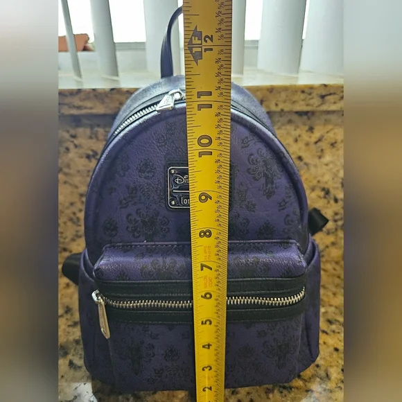 💜 Disney Parks Loungefly X Haunted Mansion Wallpaper Backpack NWT - Picture 7 of 9